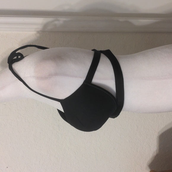 Victoria Secret Black Padded Swimsuit Bikini Halter Top. Size 34DD NWOT - Picture 4 of 9